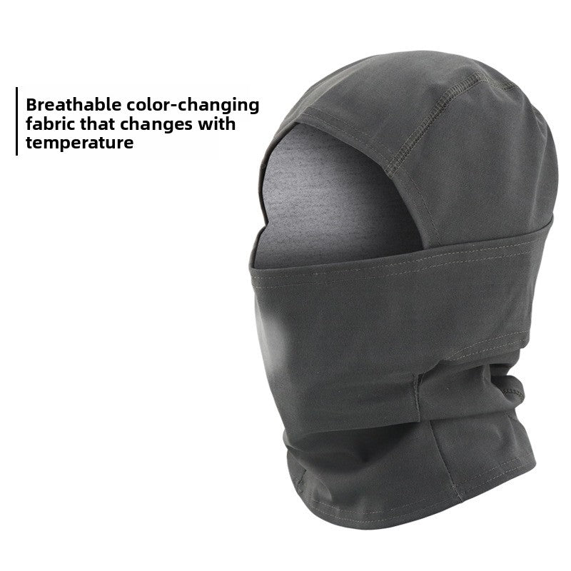 Temperature-sensitive respiratory discoloration headgear