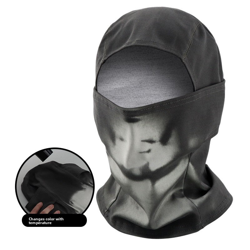 Temperature-sensitive respiratory discoloration headgear